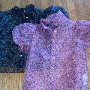 See through puffy sleeve tops